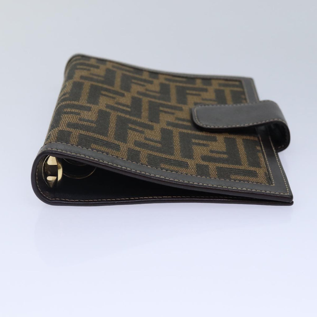 FENDI Zucca Canvas Day Planner Cover Brown Black gold ac3226