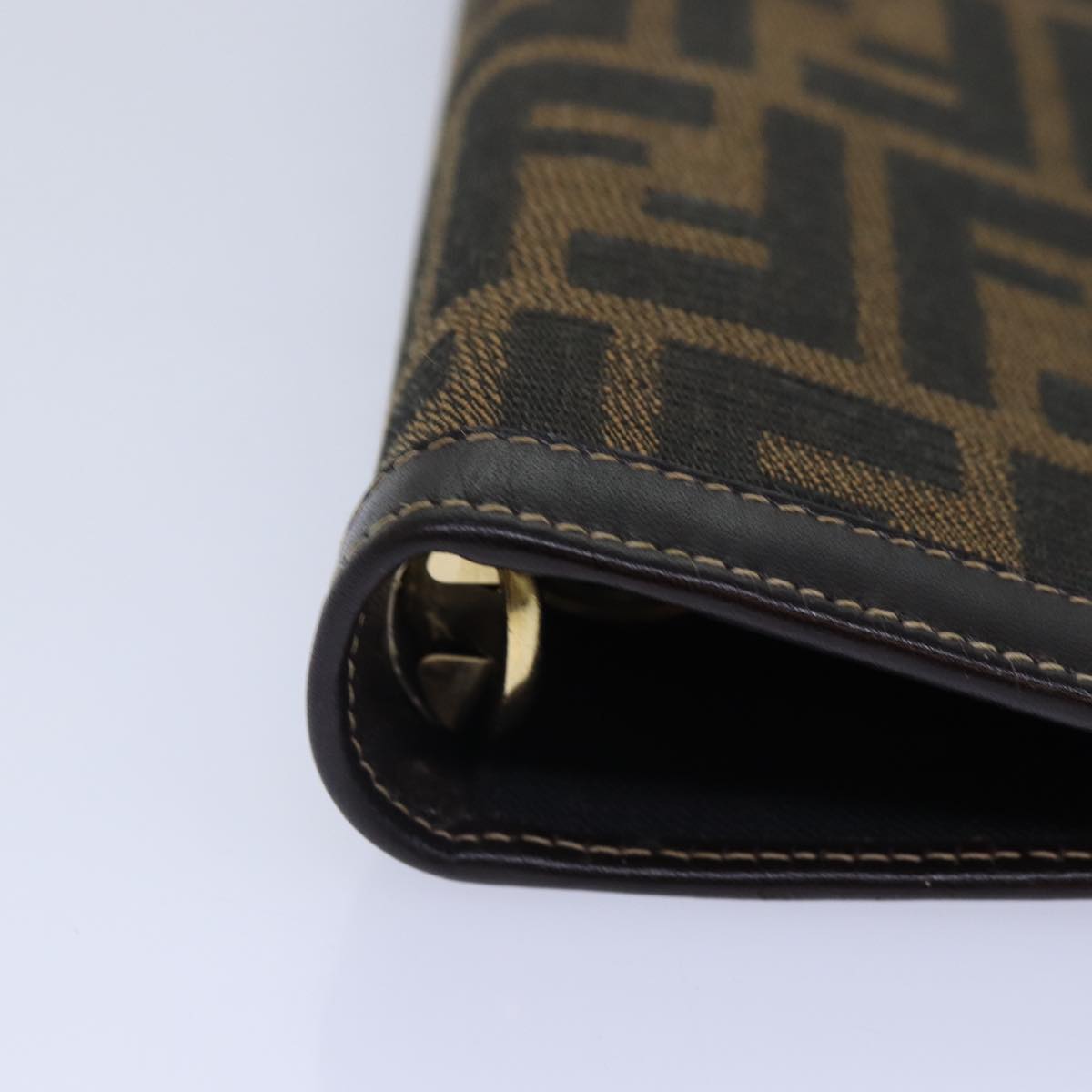 FENDI Zucca Canvas Day Planner Cover Brown Black gold ac3226