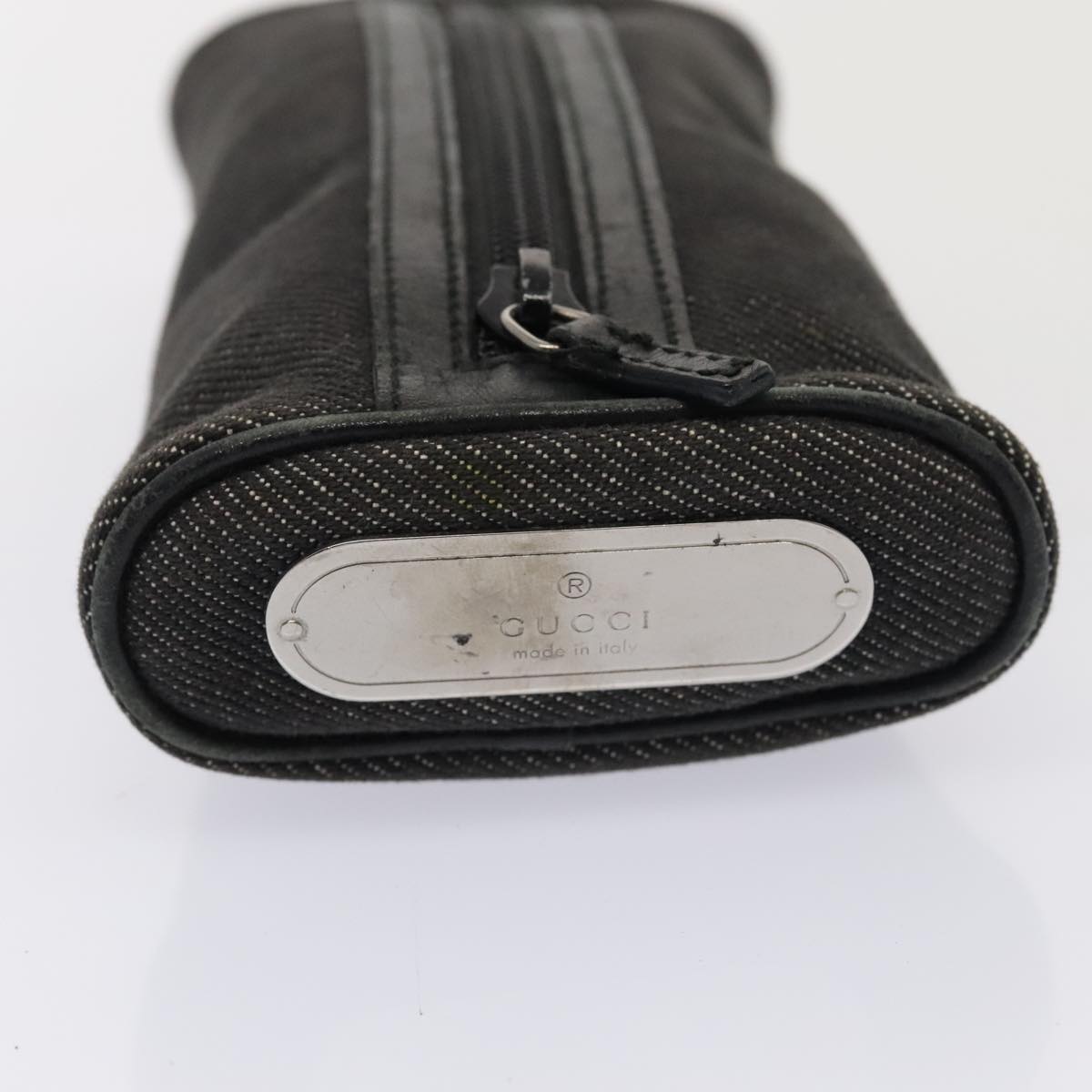 GUCCI Pouch Denim Gray Silver 90627 ac3227