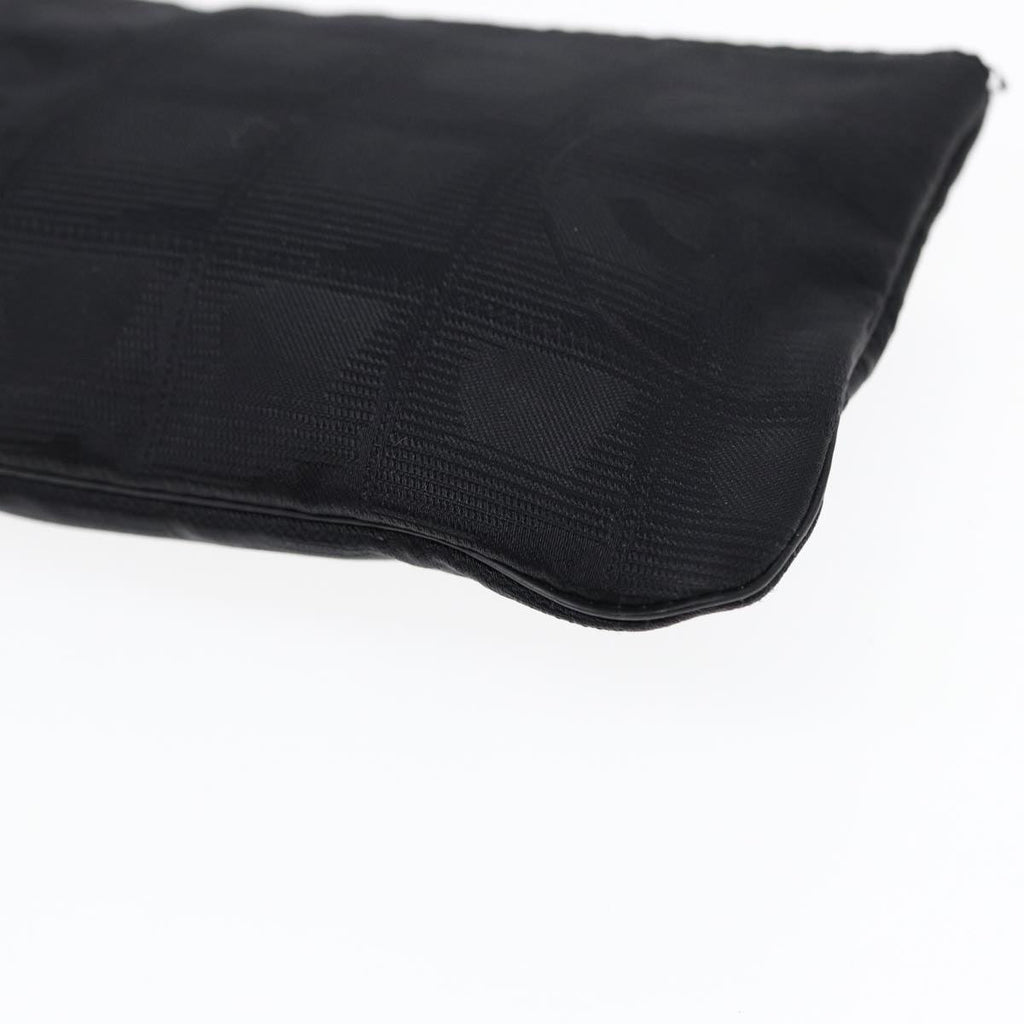 CHANEL New Travel line Pouch Nylon Black CC ac3233