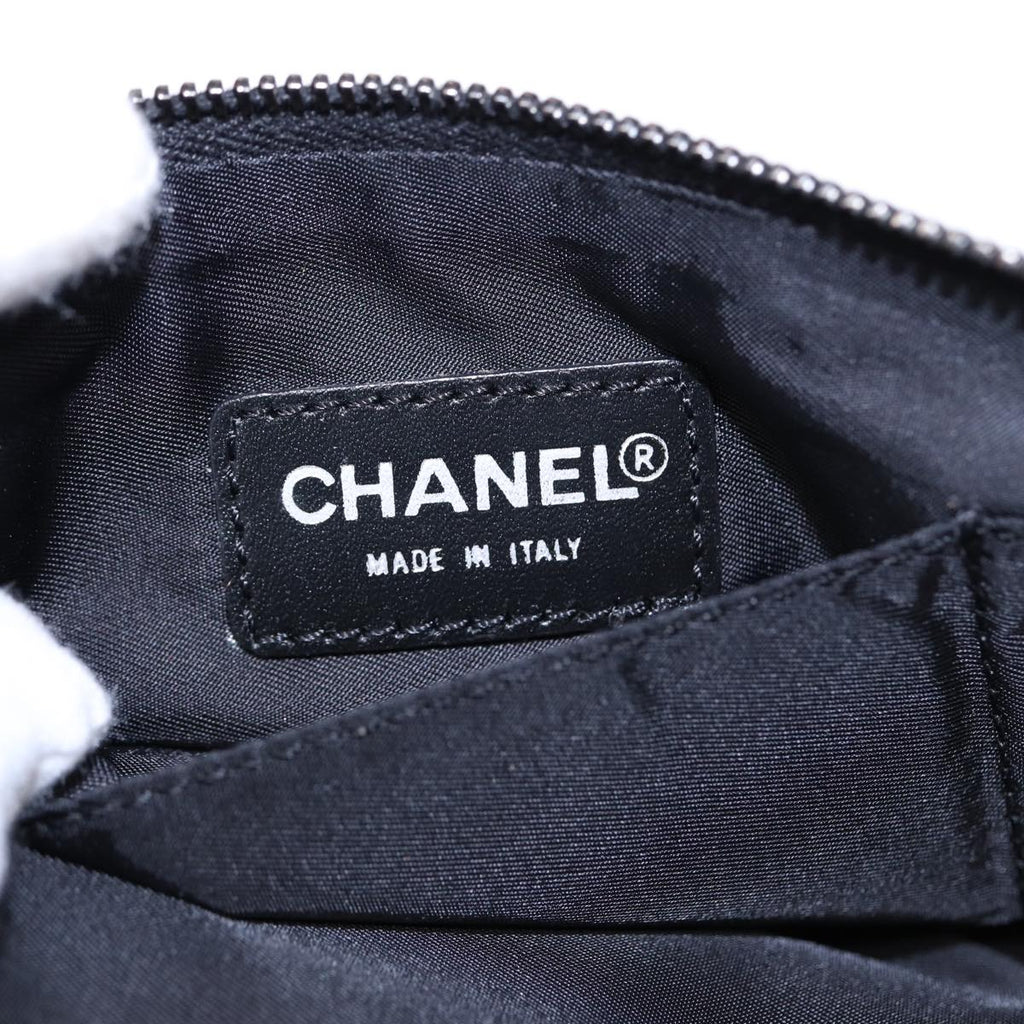 CHANEL New Travel line Pouch Nylon Black CC ac3233
