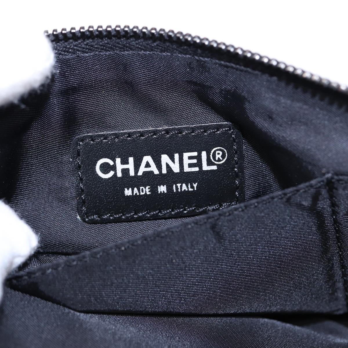 CHANEL New Travel line Pouch Nylon Black CC ac3233