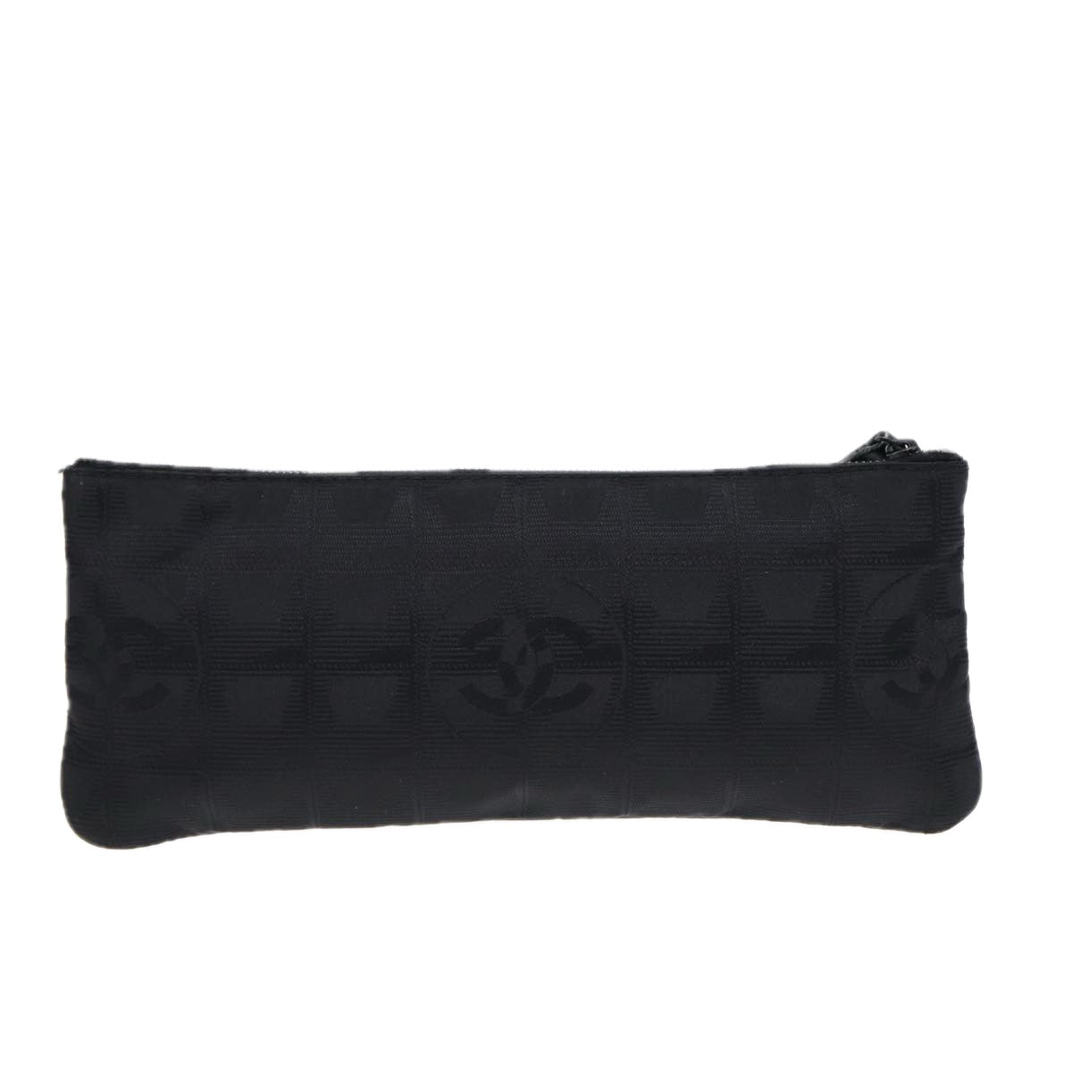 CHANEL New Travel line Pouch Nylon Black CC ac3233