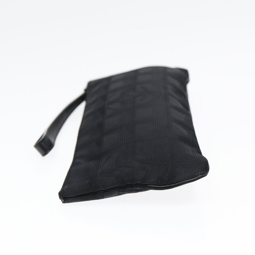 CHANEL New Travel line Pouch Nylon Black CC ac3233