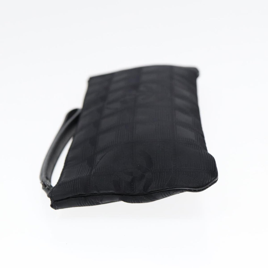 CHANEL New Travel line Pouch Nylon Black CC ac3233