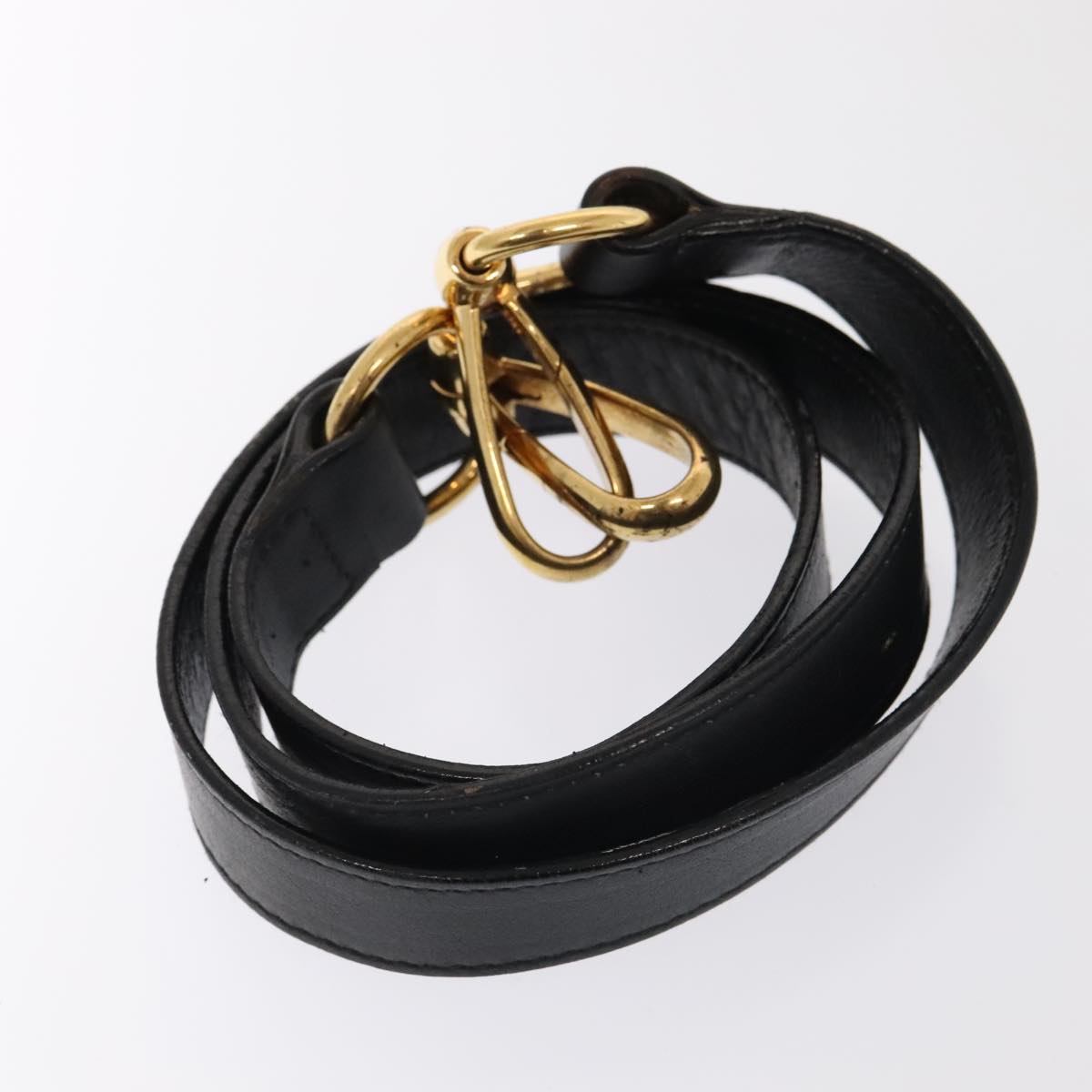 GUCCI Bamboo Hand Bag Leather 2way Black Gold 001 2865 1657 ac3240