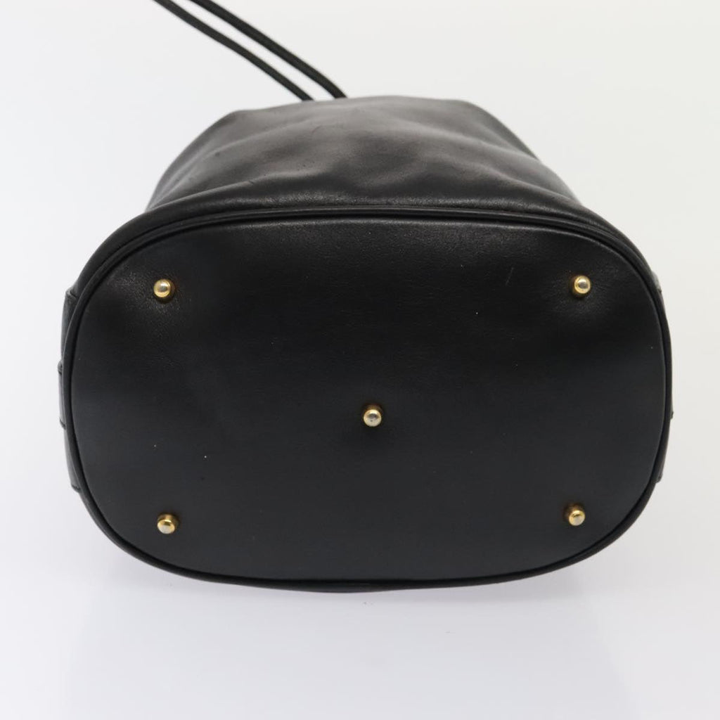 GUCCI Bamboo Hand Bag Leather 2way Black Gold 001 2865 1657 ac3240