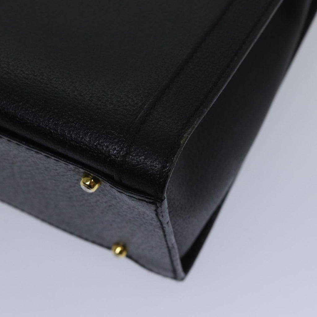GUCCI Bamboo Hand Bag Leather Black ac3259