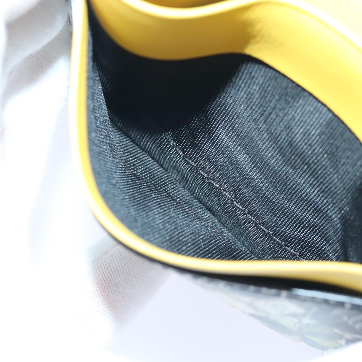 FENDI Card Case Leather Yellow ac3270