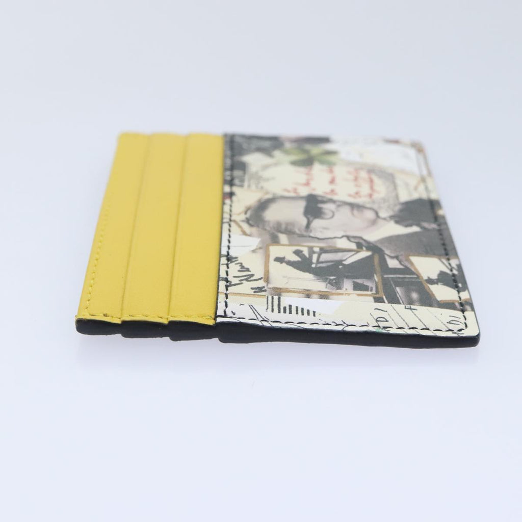 FENDI Card Case Leather Yellow ac3270