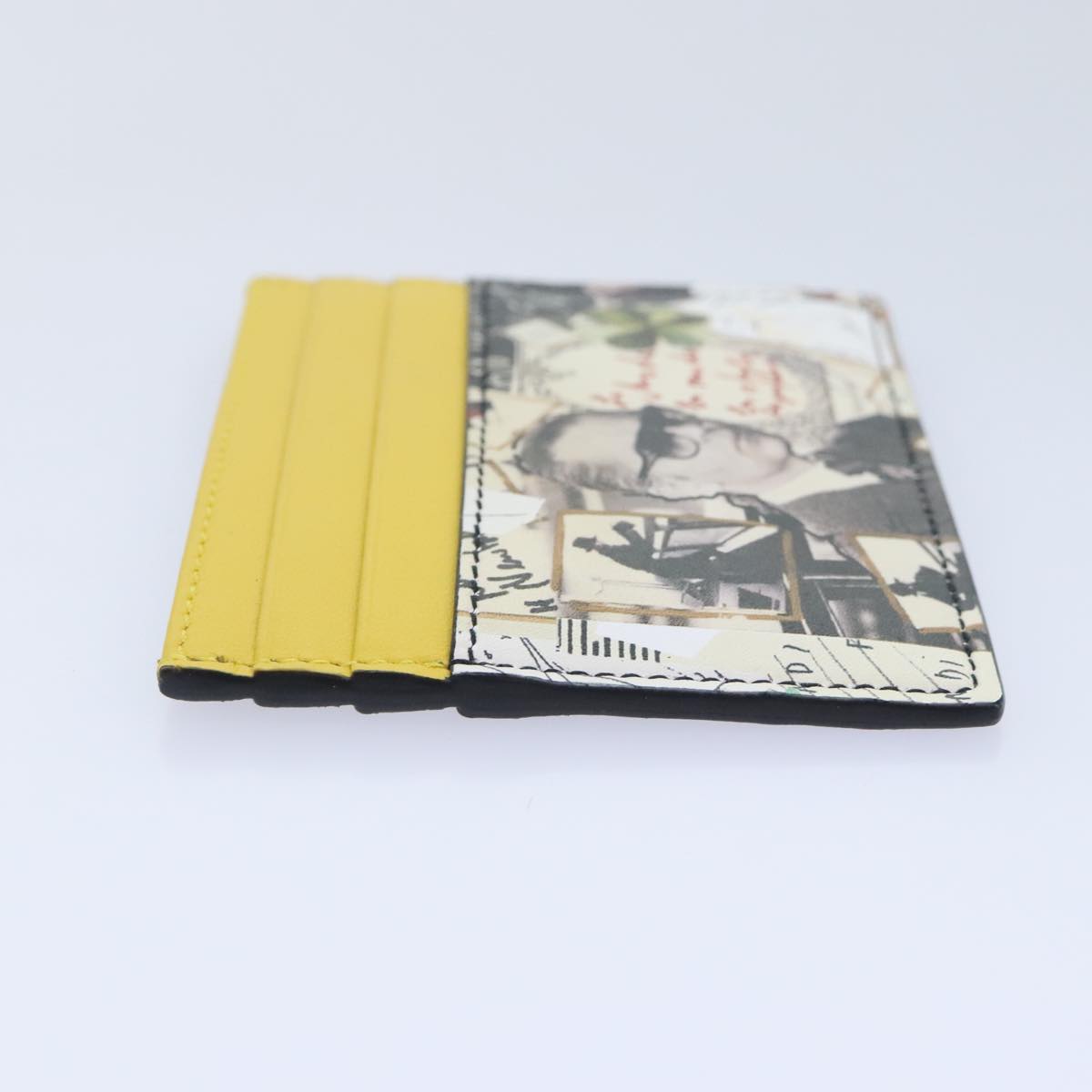 FENDI Card Case Leather Yellow ac3270