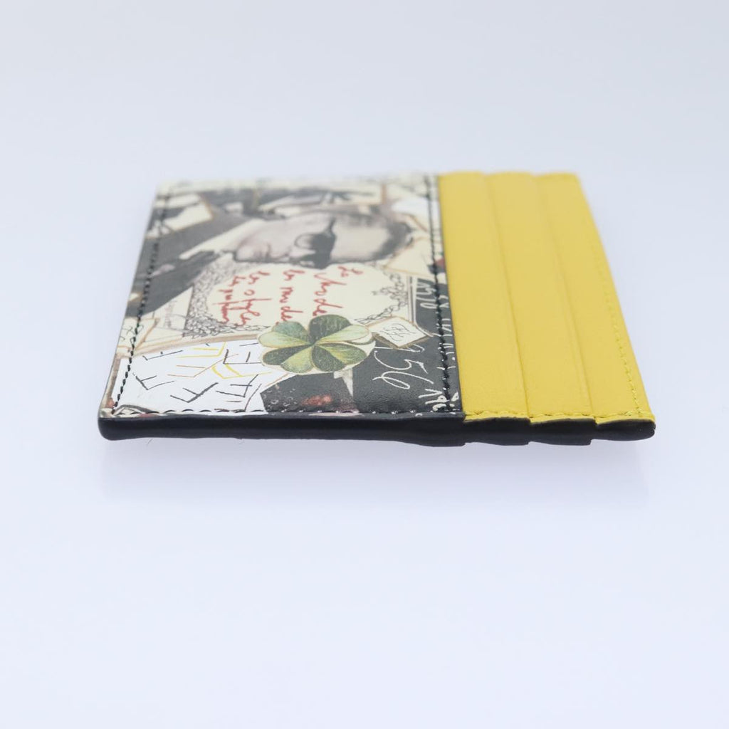 FENDI Card Case Leather Yellow ac3270