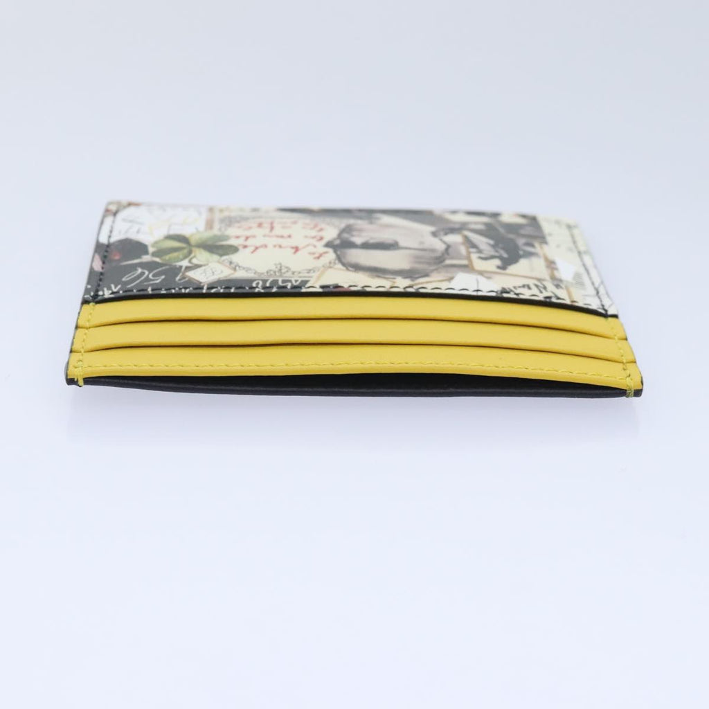 FENDI Card Case Leather Yellow ac3270