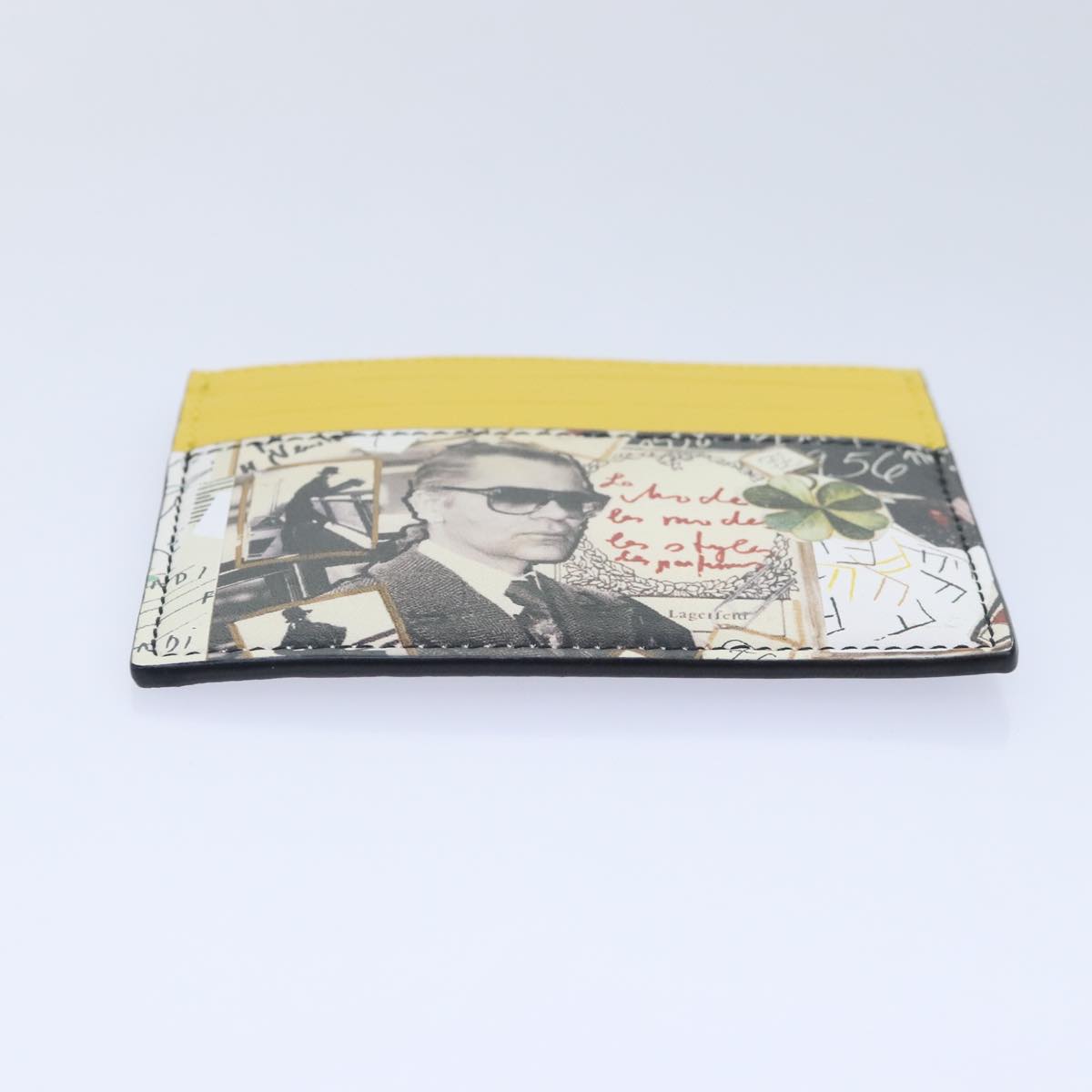 FENDI Card Case Leather Yellow ac3270