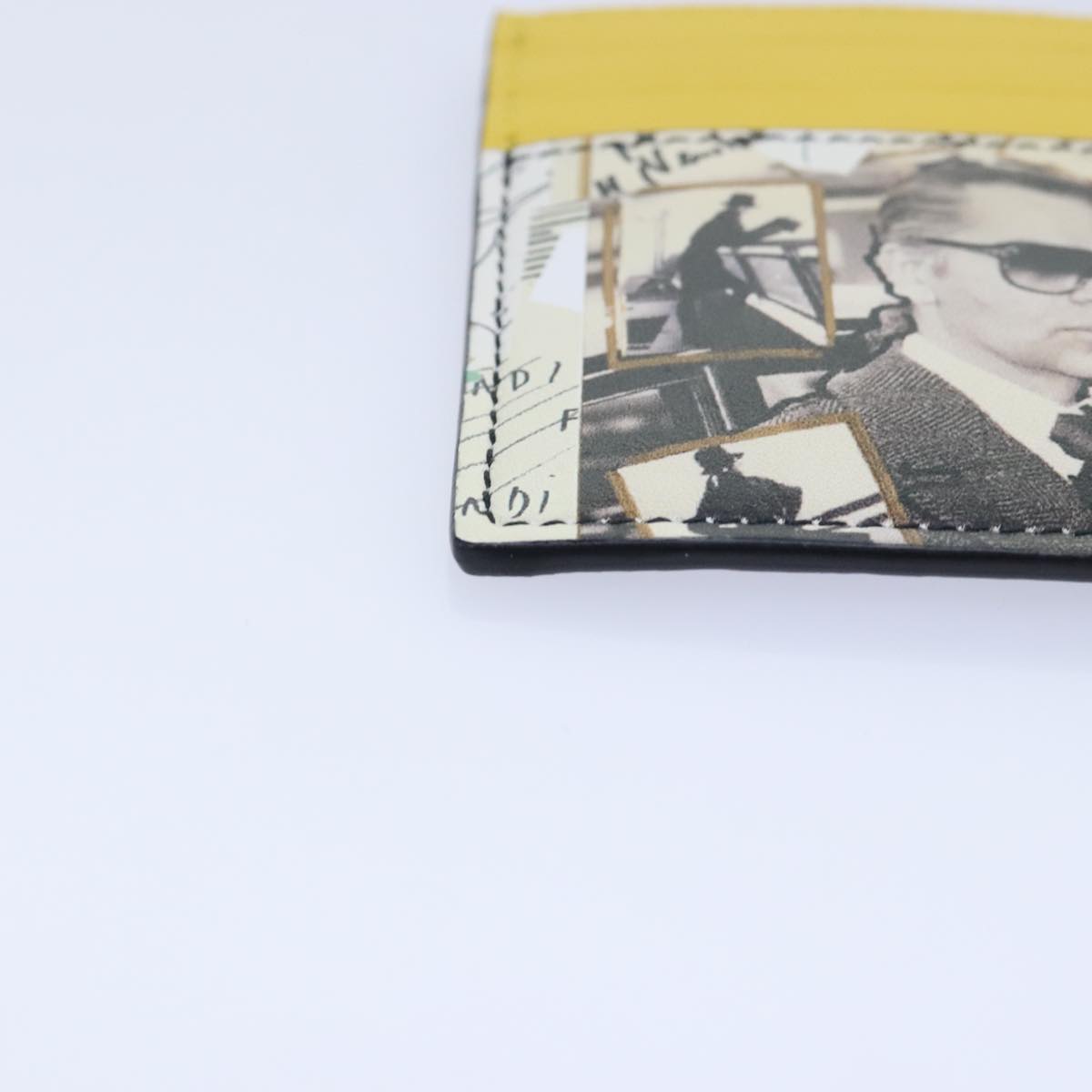 FENDI Card Case Leather Yellow ac3270