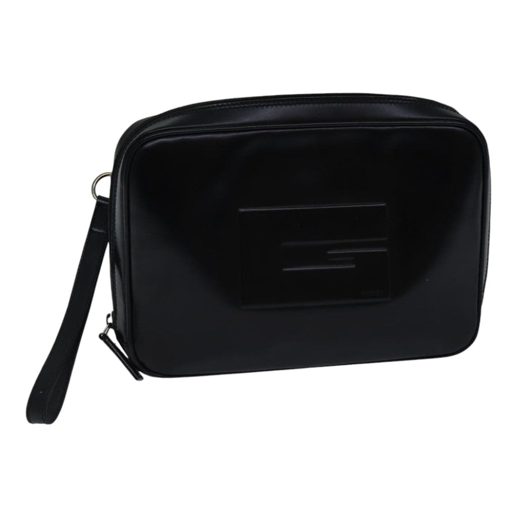 GUCCI Clutch Bag Patent leather Black ac3275