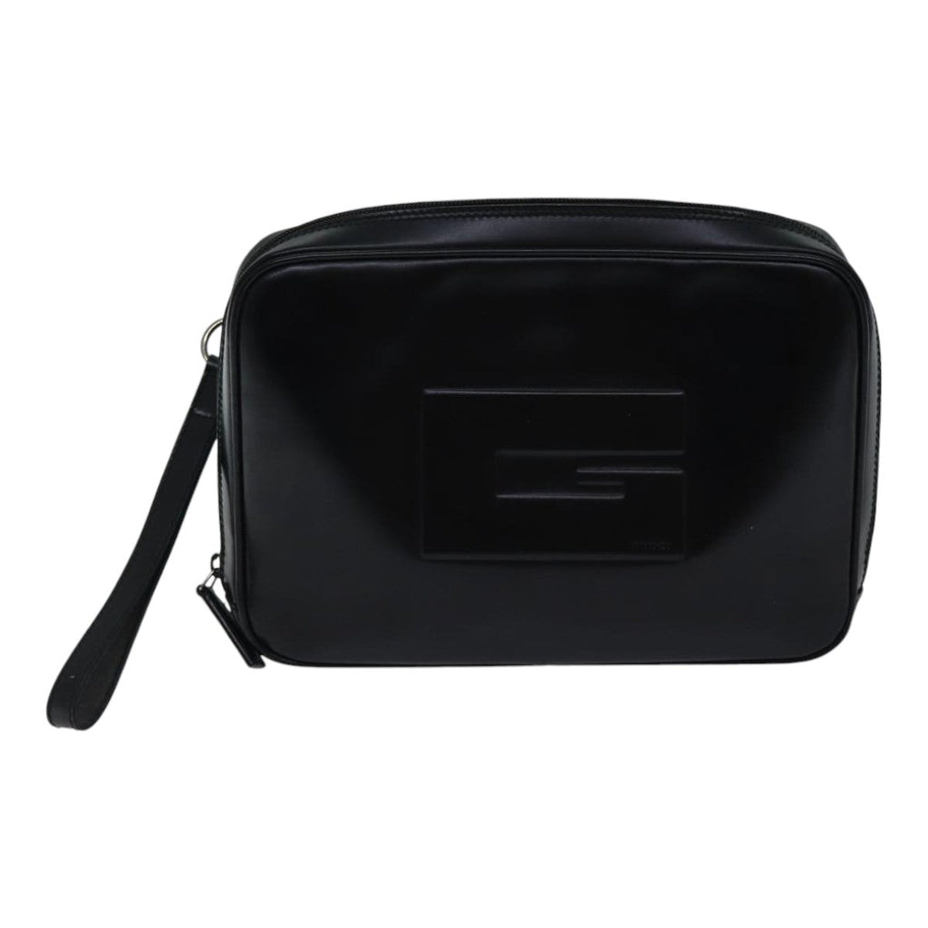 GUCCI Clutch Bag Patent leather Black ac3275
