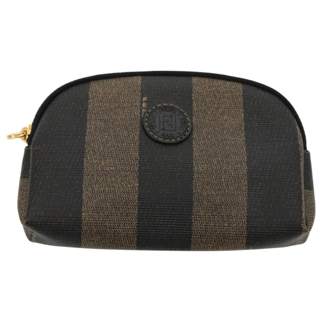 FENDI Pecan Canvas Pouch Coated Canvas Brown Black ac3293