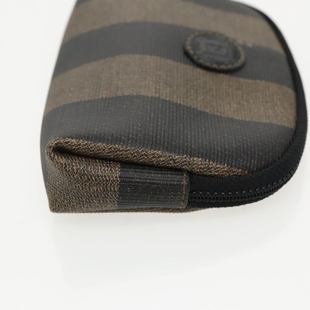 FENDI Pecan Canvas Pouch Coated Canvas Brown Black ac3293
