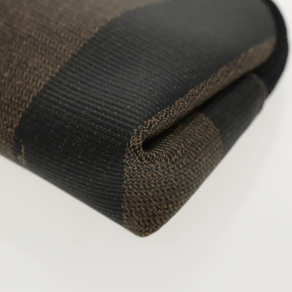 FENDI Pecan Canvas Pouch Coated Canvas Brown Black ac3293