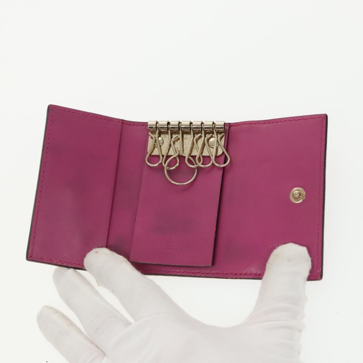 GUCCI GG Supreme Key Case Sherry Line Wallet 4Set Beige Pink Navy ac3302