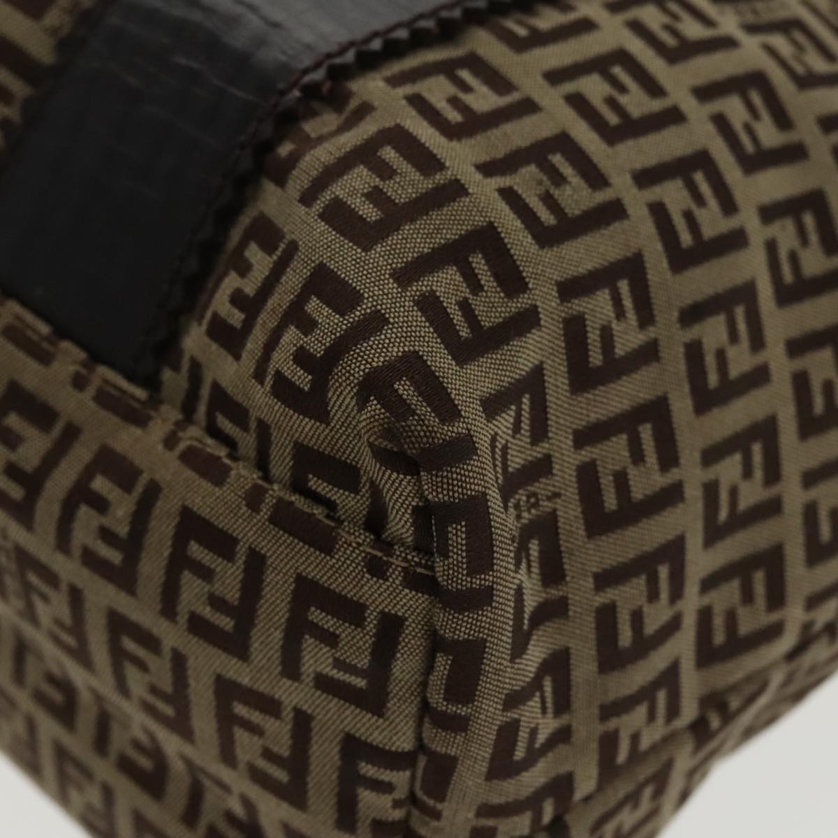 FENDI Zucchino Canvas Tote Bag Beige Gold ac3304