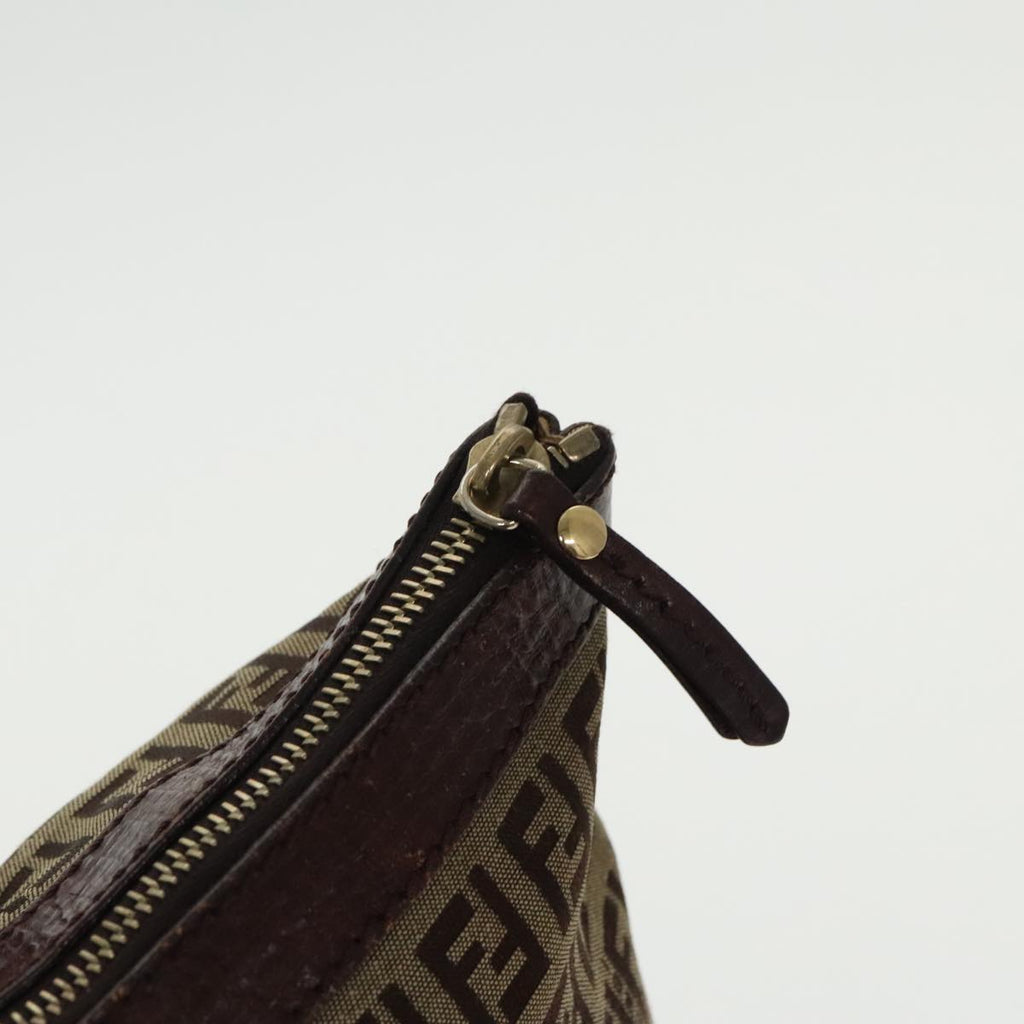 FENDI Zucchino Canvas Tote Bag Beige Gold ac3304