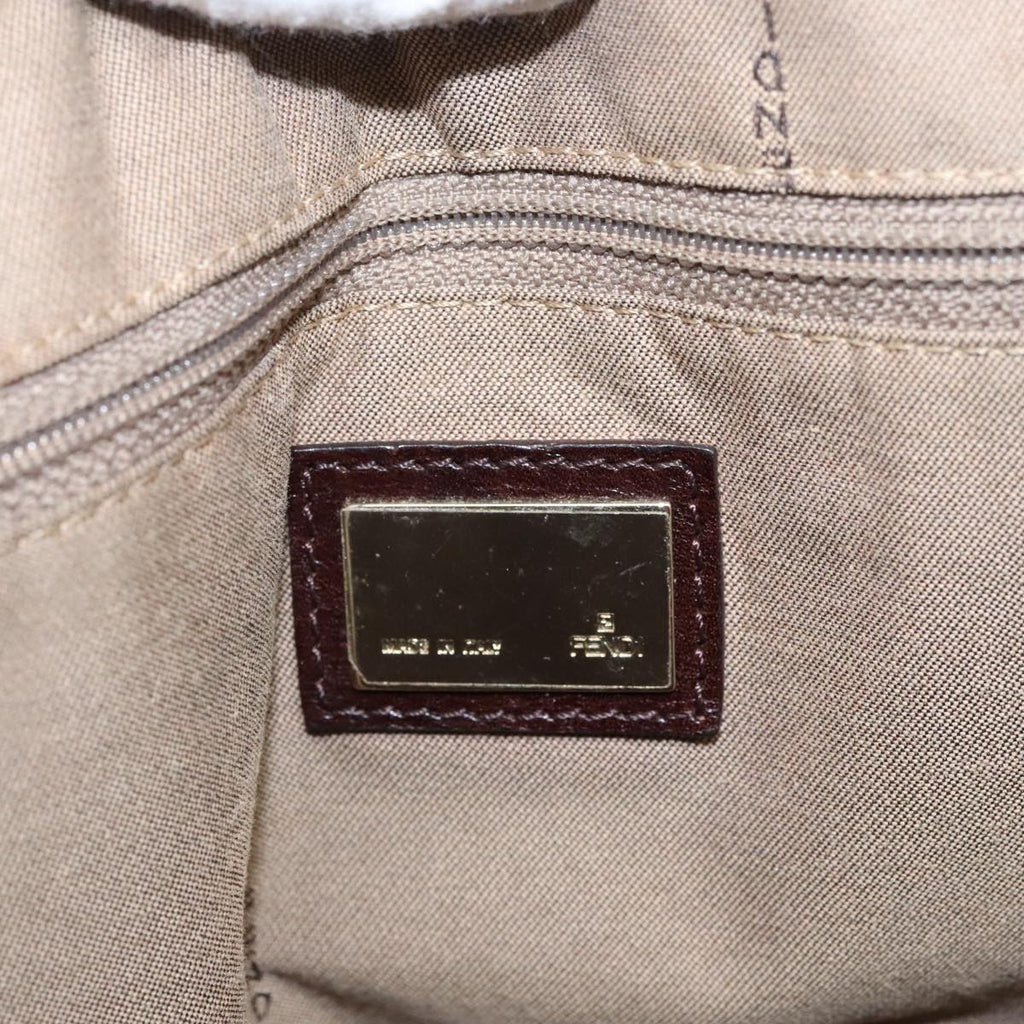 FENDI Zucchino Canvas Tote Bag Beige Gold ac3304