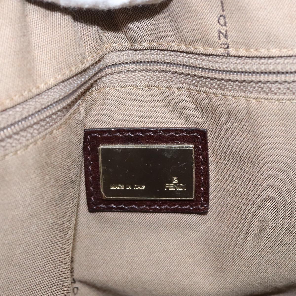 FENDI Zucchino Canvas Tote Bag Beige Gold ac3304
