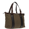 FENDI Zucchino Canvas Tote Bag Beige Gold ac3304