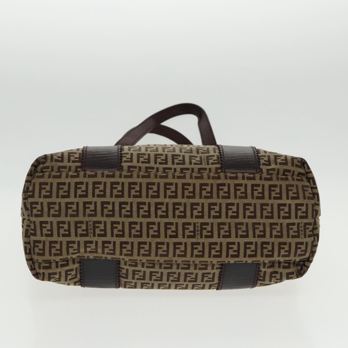 FENDI Zucchino Canvas Tote Bag Beige Gold ac3304