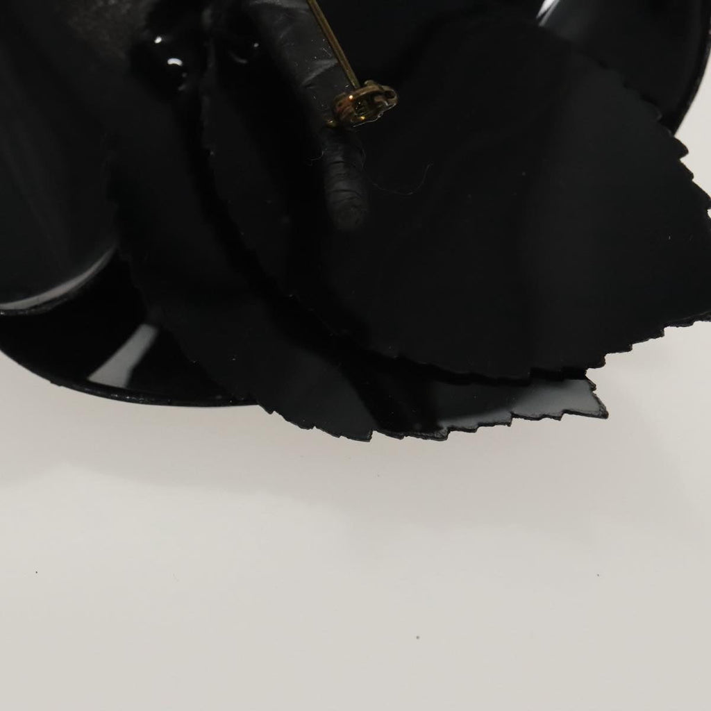 CHANEL Brooch plastic Black CC ac3342