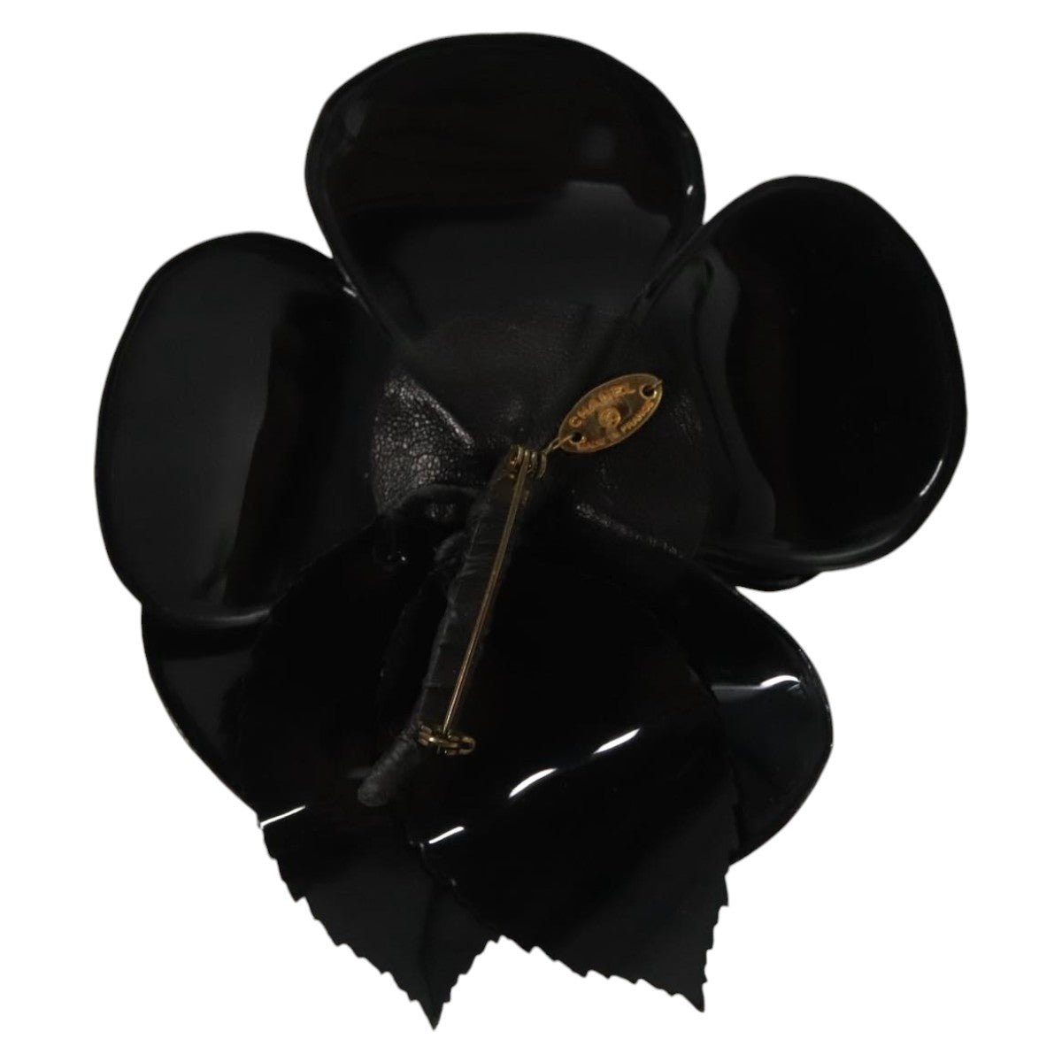 CHANEL Brooch plastic Black CC ac3342