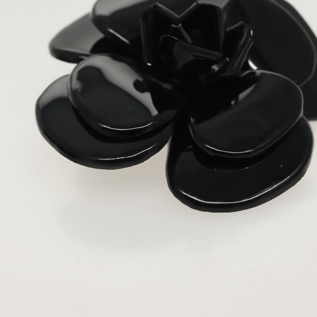CHANEL Brooch plastic Black CC ac3342
