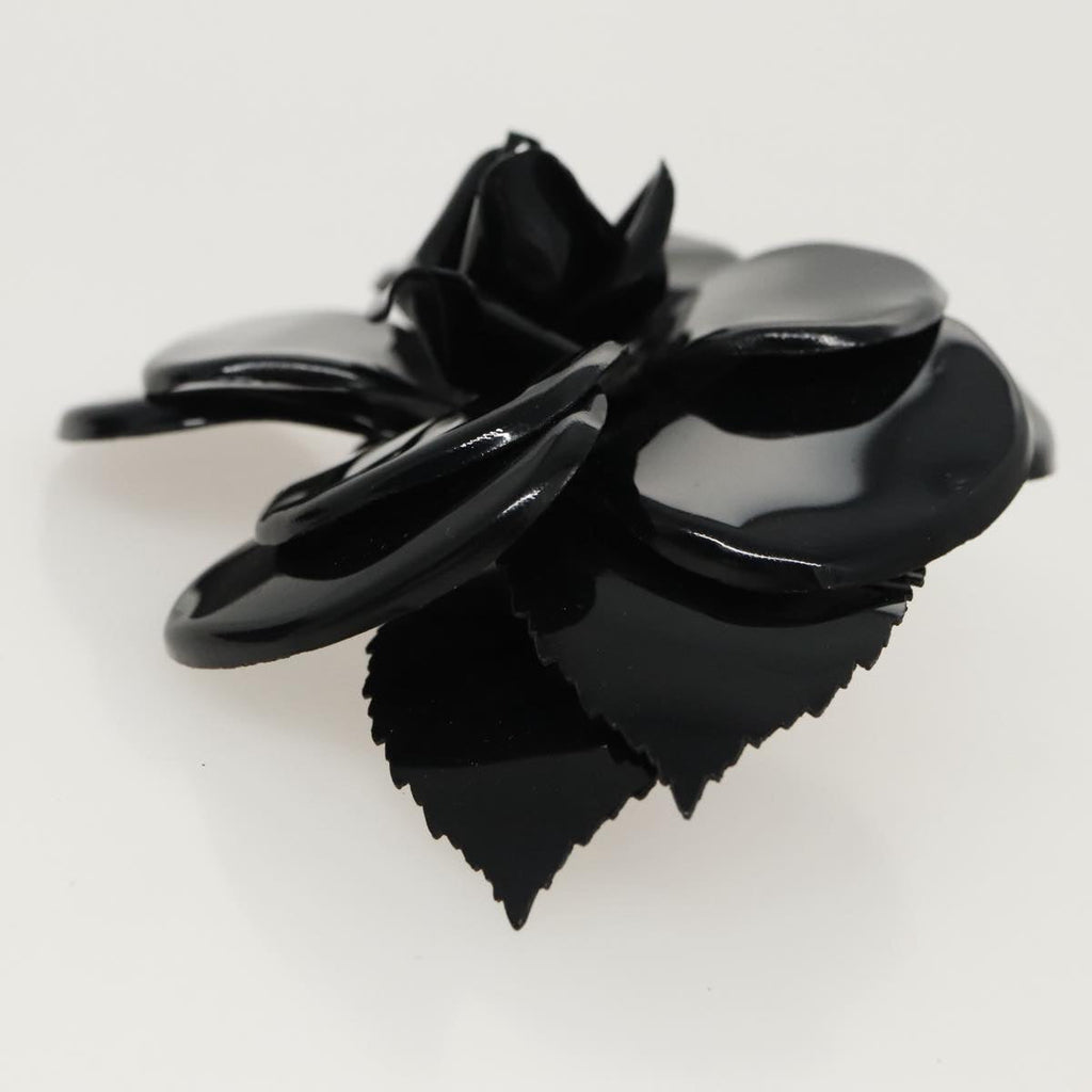 CHANEL Brooch plastic Black CC ac3342