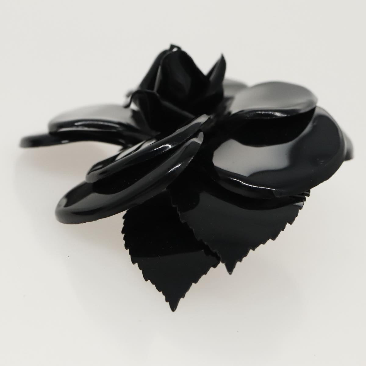 CHANEL Brooch plastic Black CC ac3342