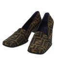 FENDI Zucca Canvas High Heels 36 1/2C Brown Black Purple ac3347