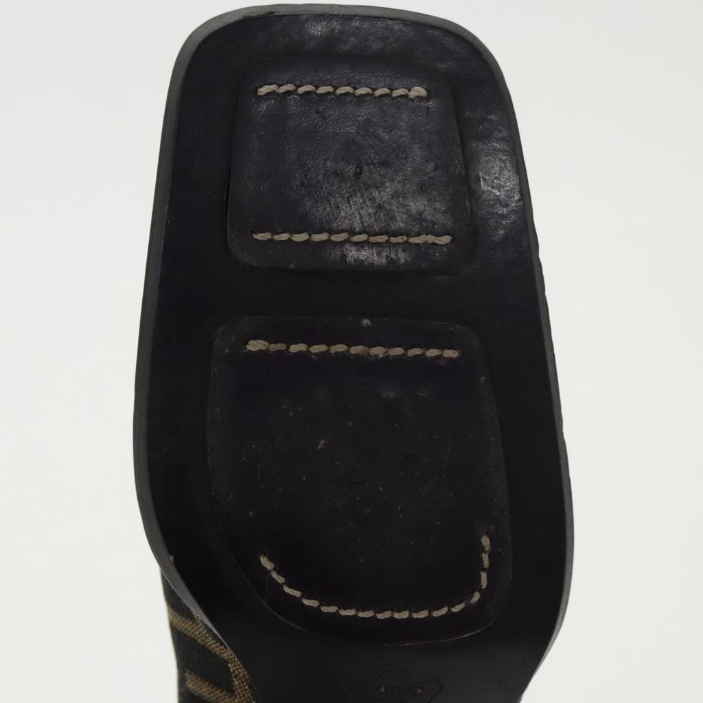 FENDI Zucca Canvas High Heels 36 1/2C Brown Black Purple ac3347