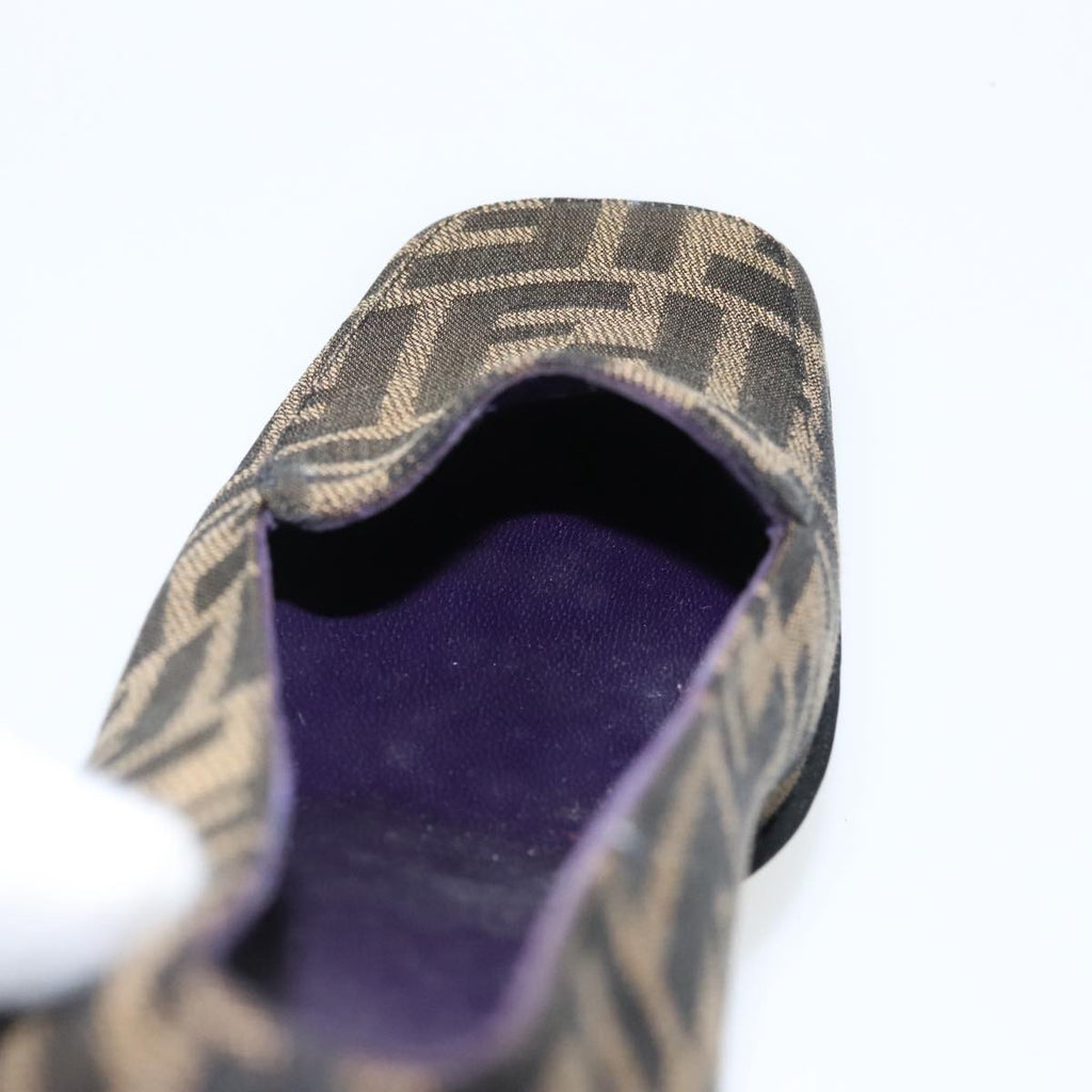 FENDI Zucca Canvas High Heels 36 1/2C Brown Black Purple ac3347