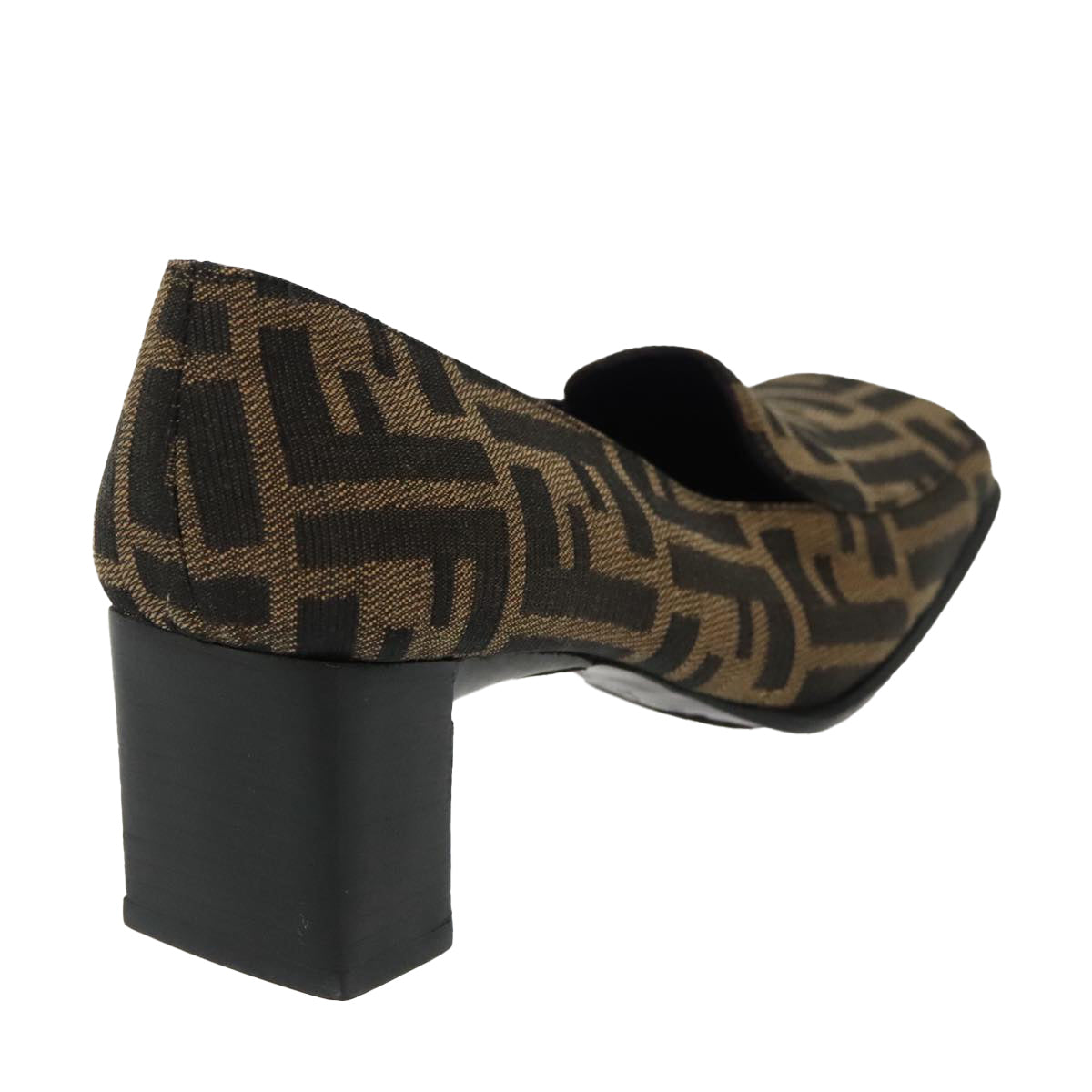 FENDI Zucca Canvas High Heels 36 1/2C Brown Black Purple ac3347