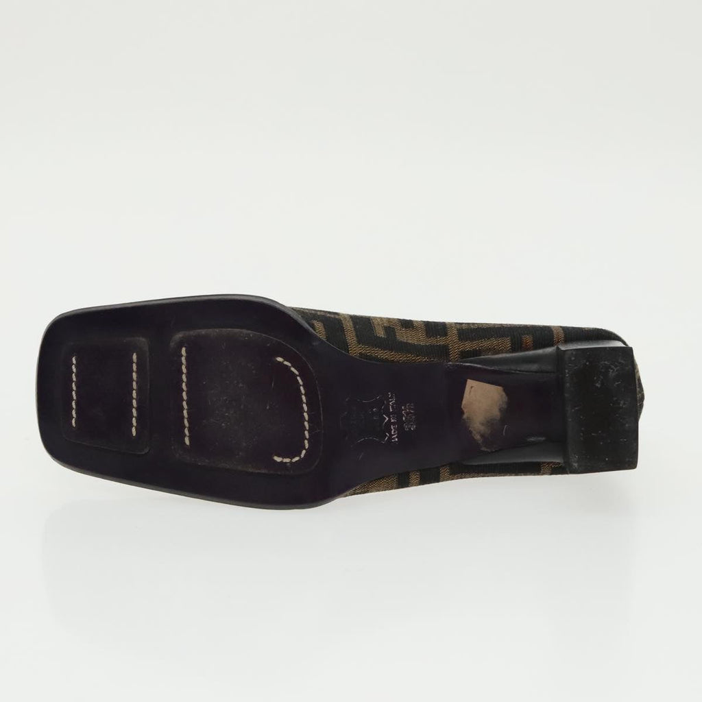 FENDI Zucca Canvas High Heels 36 1/2C Brown Black Purple ac3347