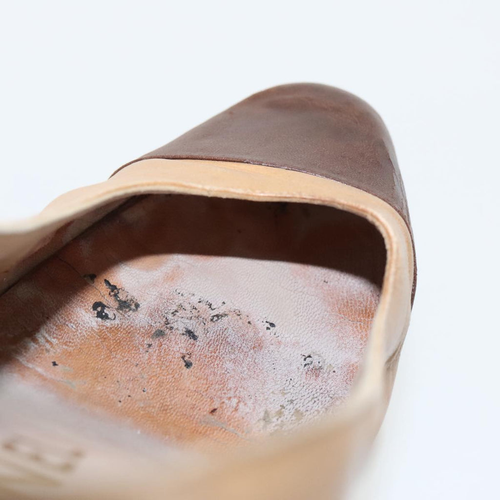 CHANEL High Heels Leather Beige Brown CC ac3348