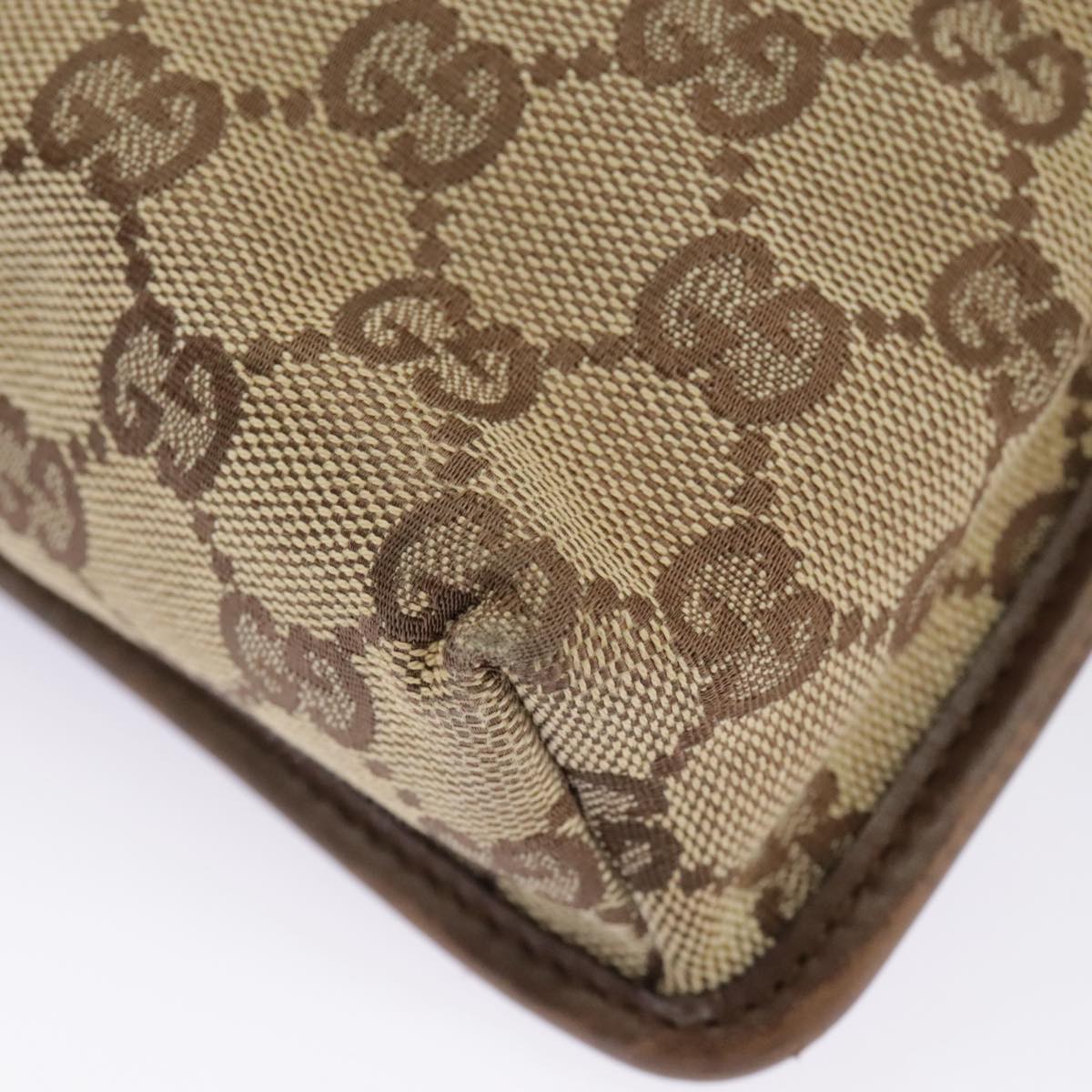 GUCCI GG Canvas Shoulder Bag Beige Brown 92562 ac3353