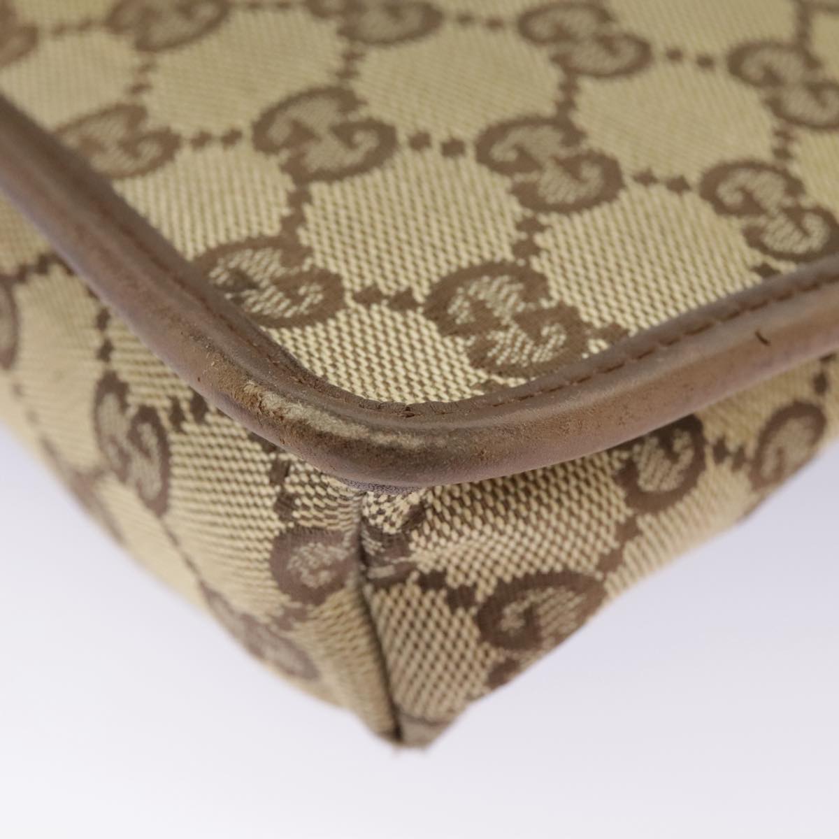 GUCCI GG Canvas Shoulder Bag Beige Brown 92562 ac3353