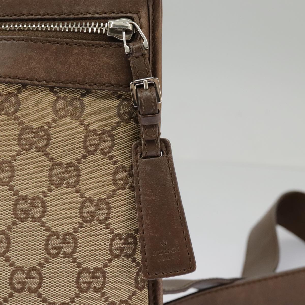 GUCCI GG Canvas Shoulder Bag Beige Brown 92562 ac3353