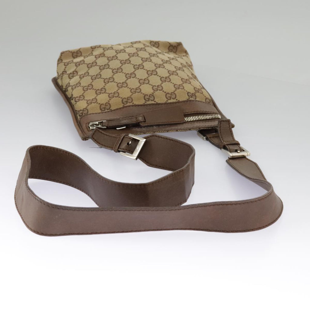 GUCCI GG Canvas Shoulder Bag Beige Brown 92562 ac3353
