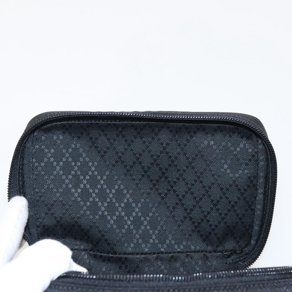 GUCCI Vanity Bamboo Pouch Nylon Black Silver ac3362