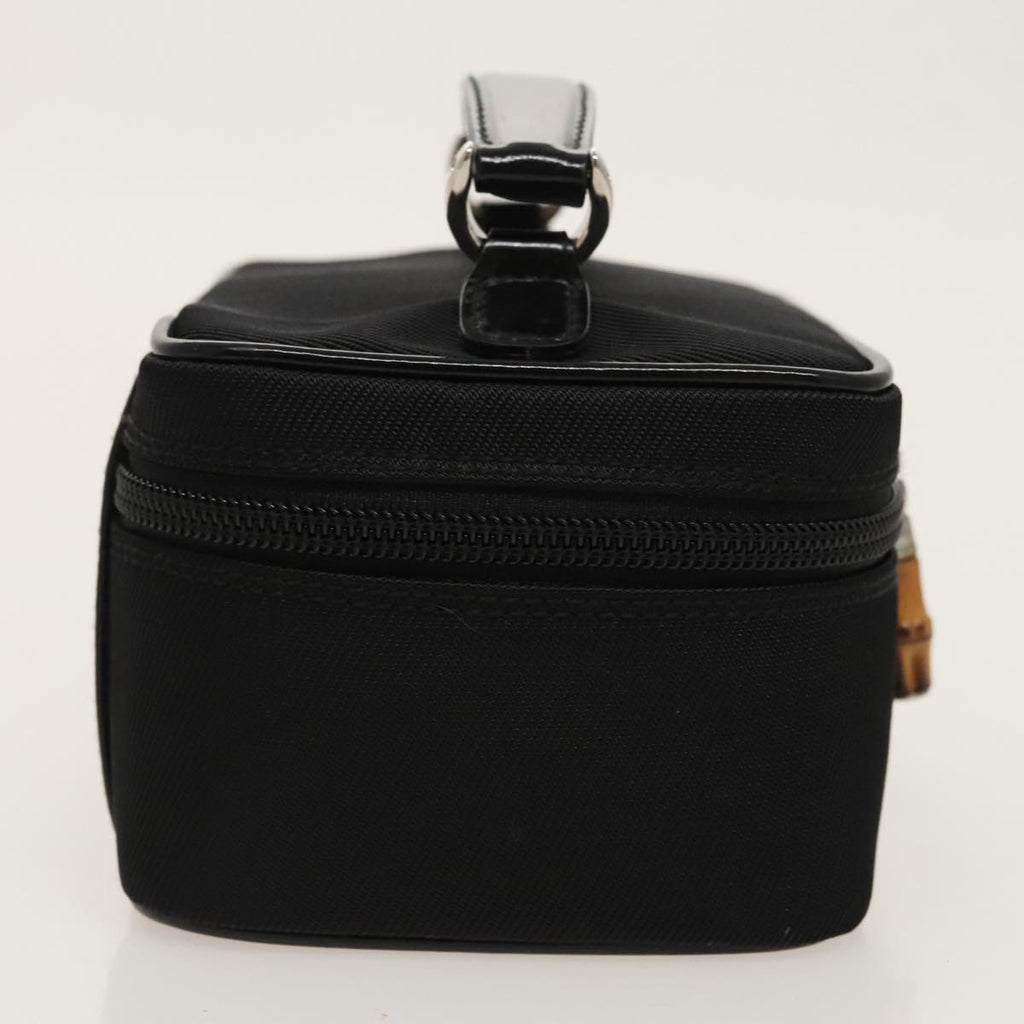 GUCCI Vanity Bamboo Pouch Nylon Black Silver ac3362