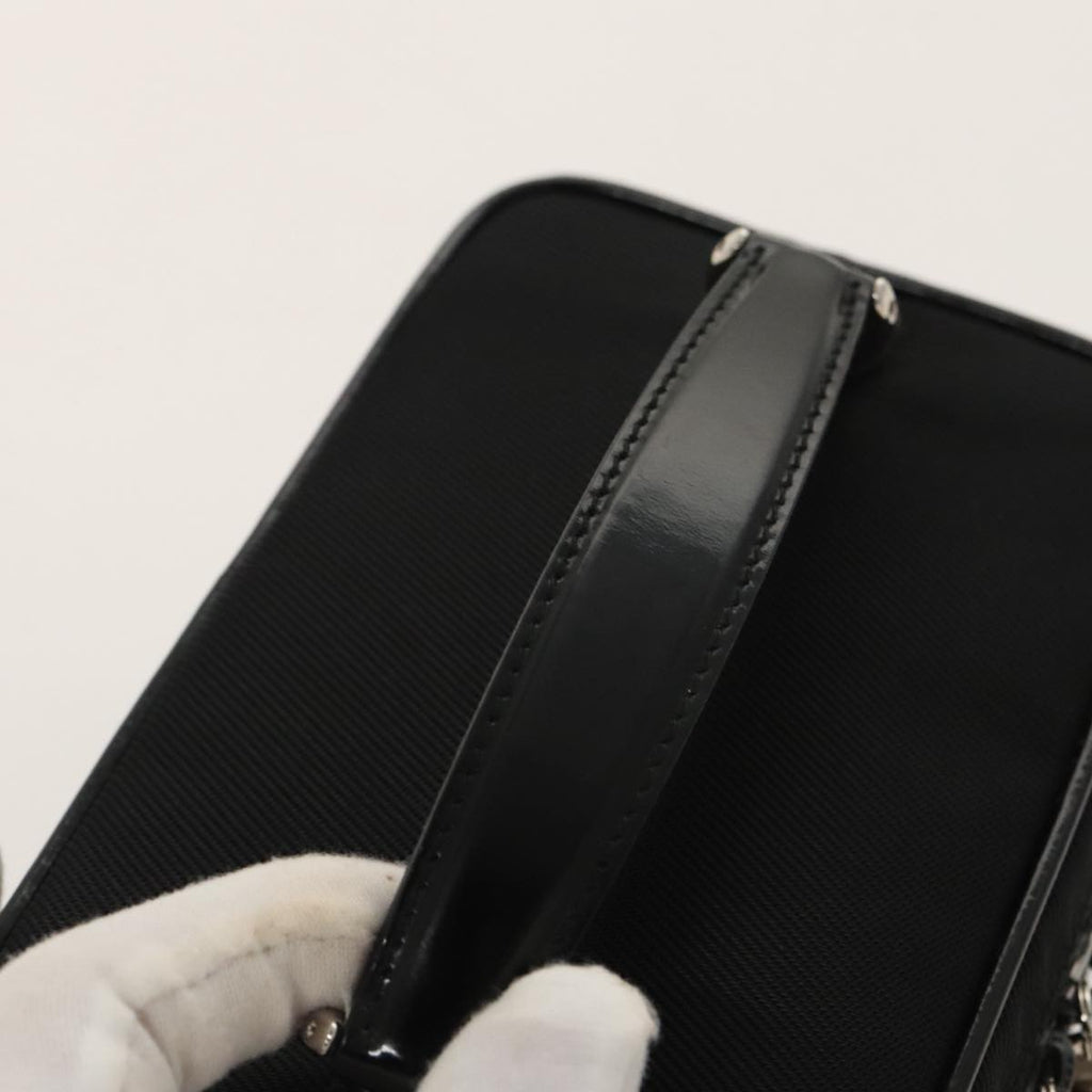 GUCCI Vanity Bamboo Pouch Nylon Black Silver ac3362