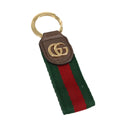 GUCCI Ofidia Web Sherry Line Key Ring Leather Red Green ac3396